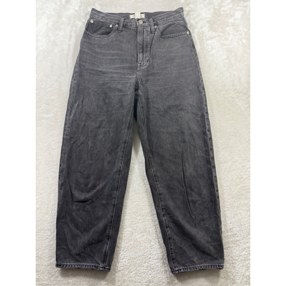 Madewell Womens Balloon High Rise Black Denim Jeans 25 Meas: 27x25